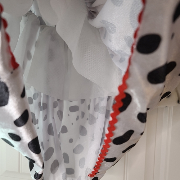 Dalmatian Costume Dress with tail and Headpiece  Girls Small - Picture 3 of 4